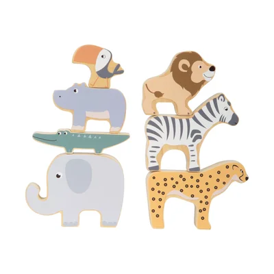 Small Foot Stacking animals set, wooden, 7 pieces
