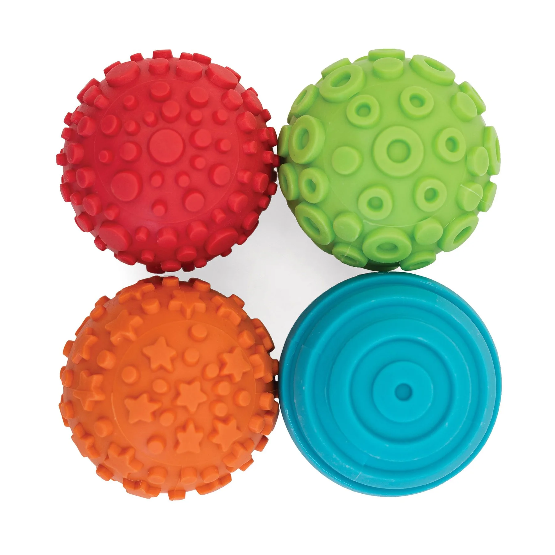 Nowa Szkola Balls with Different Textures, Rubber, for Printing Patterns, 6 cm, 4 pcs