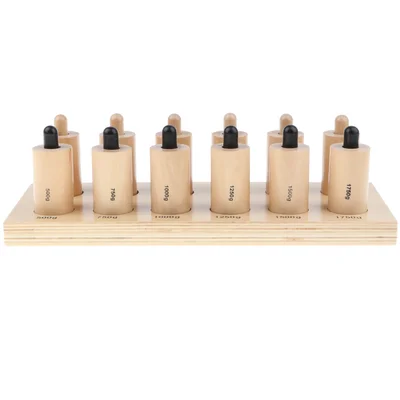 Montessori cylinders, sensory, with springs
