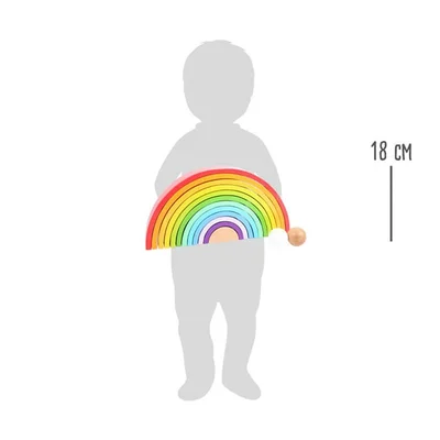 Small Foot Rainbow for sorting, wooden, 14 pieces