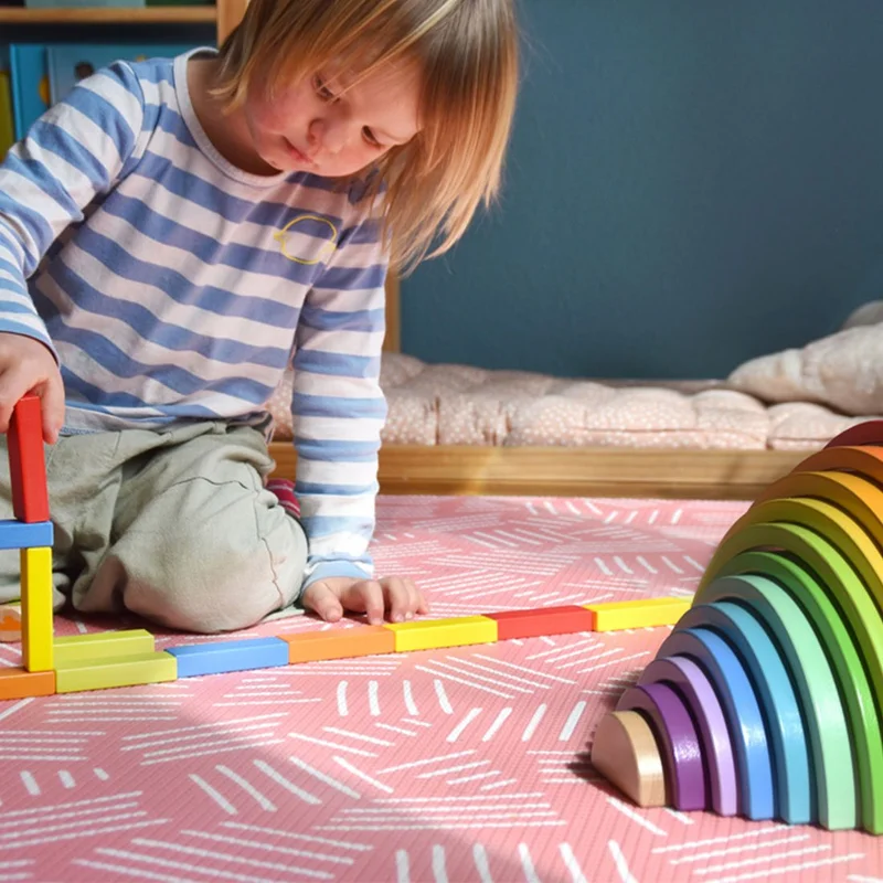 Small Foot Rainbow for sorting, wooden, 14 pieces