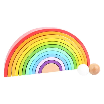 Small Foot Rainbow for sorting, wooden, 14 pieces