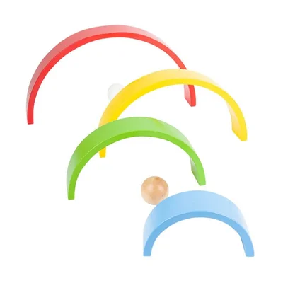 Small Foot Rainbow for sorting, wooden, 14 pieces