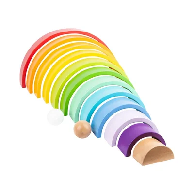 Small Foot Rainbow for sorting, wooden, 14 pieces