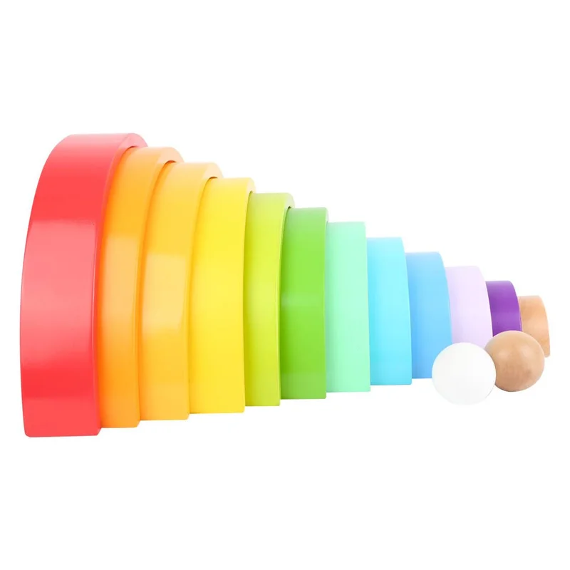 Small Foot Rainbow for sorting, wooden, 14 pieces