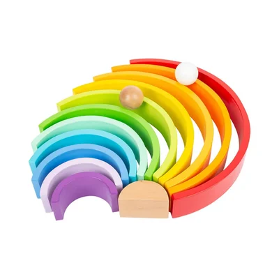Small Foot Rainbow for sorting, wooden, 14 pieces