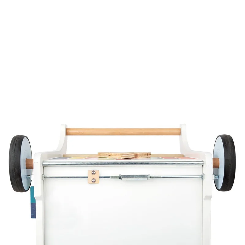 Small Foot Walker - Didactic Cube, on wheels, wooden, 42 x 39 x 42 cm
