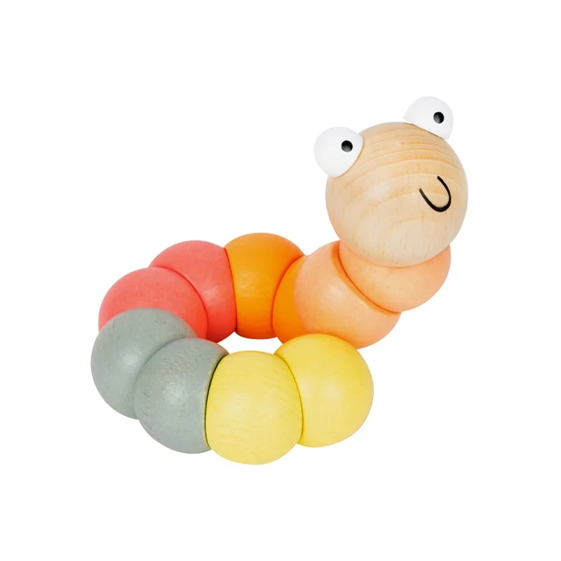 Small Foot Display with 14 Caterpillars, for motor skills, wooden
