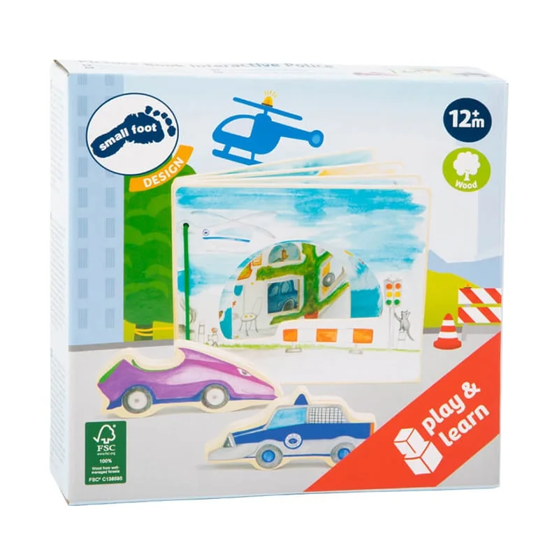Small Foot Book Police, interactive, wooden