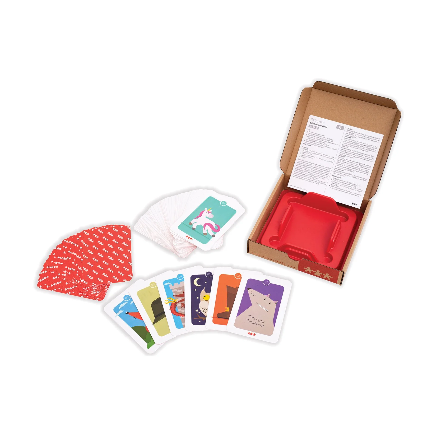 Nowa Szkola Card Set, storytelling, in box, 64 pcs
