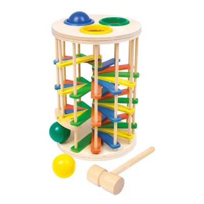 Small Foot Hammer Tower with Balls, large, wooden