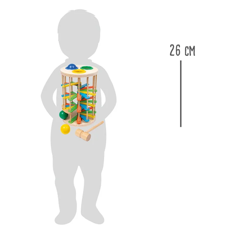Small Foot Hammer Tower with Balls, large, wooden