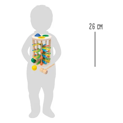 Small Foot Hammer Tower with Balls, large, wooden