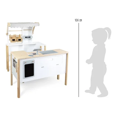 Small Foot Shop for play, with accessories, wooden, 106 x 40 x 106 cm