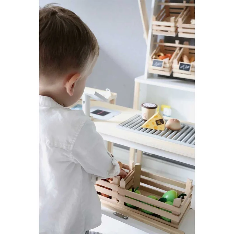 Small Foot Shop for play, with accessories, wooden, 106 x 40 x 106 cm