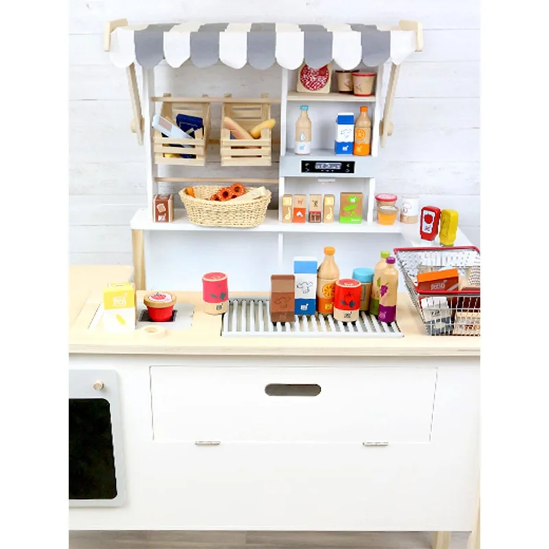 Small Foot Shop for play, with accessories, wooden, 106 x 40 x 106 cm
