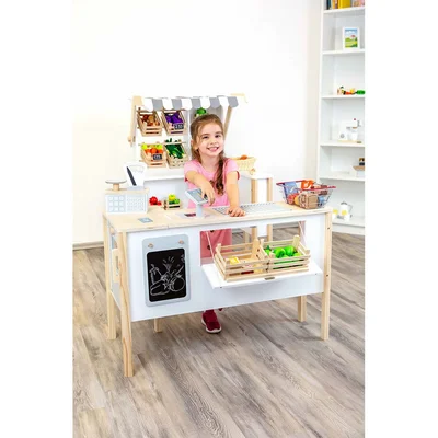 Small Foot Shop for play, with accessories, wooden, 106 x 40 x 106 cm