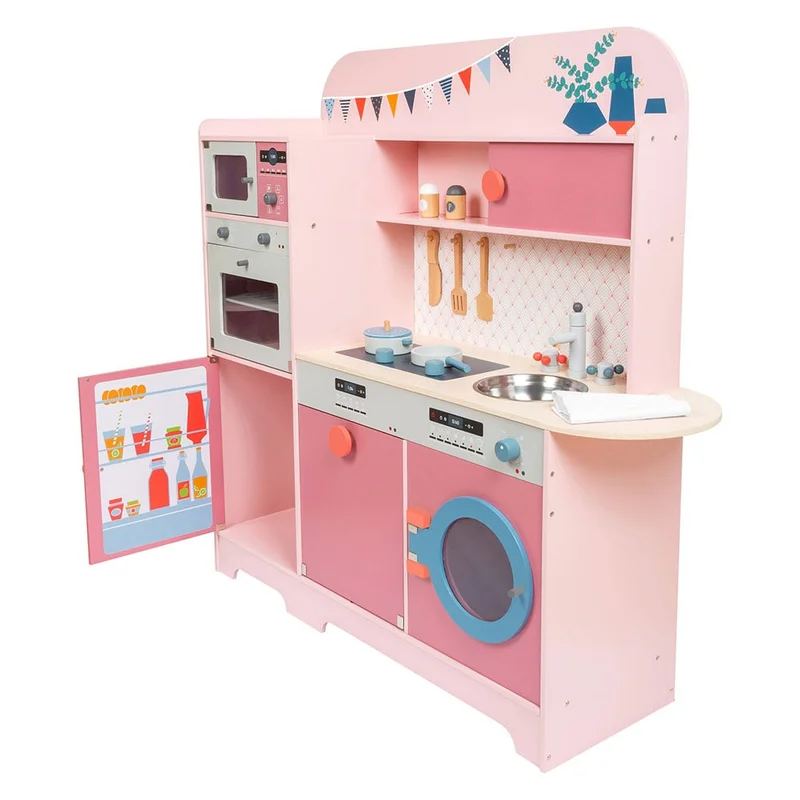 Small Foot Play kitchen, 100 x 29 x 100 cm, pink