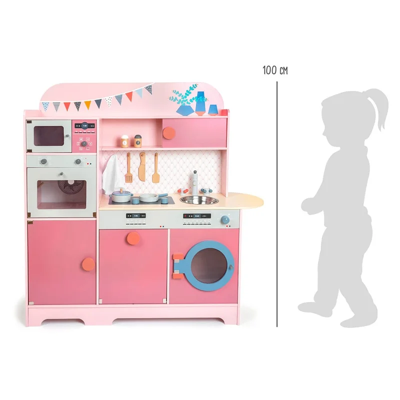 Small Foot Play kitchen, 100 x 29 x 100 cm, pink