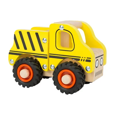 Small Foot Truck, wooden, yellow, 13 x 7 x 10 cm