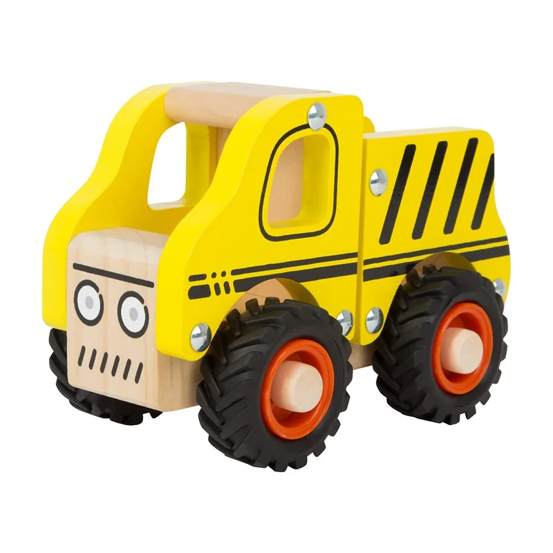 Small Foot Truck, wooden, yellow, 13 x 7 x 10 cm