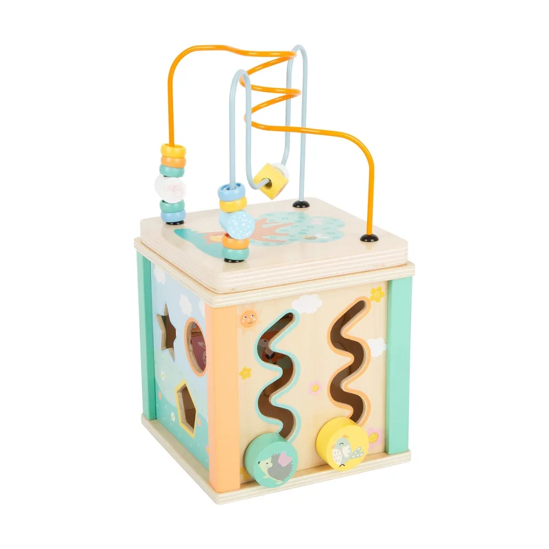 Small Foot Multi-Activity Cube, wooden, pastel colours