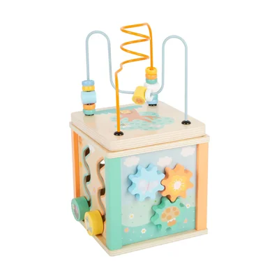 Small Foot Multi-Activity Cube, wooden, pastel colours