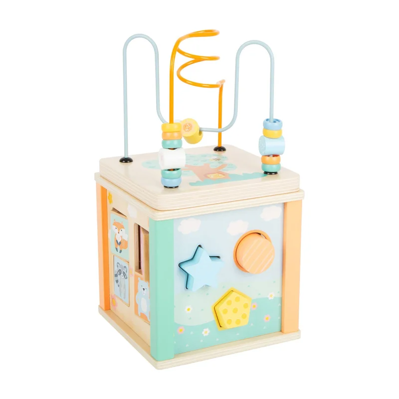 Small Foot Multi-Activity Cube, wooden, pastel colours