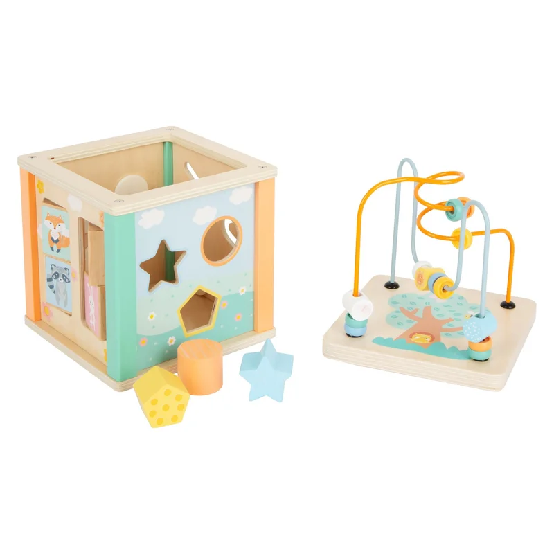 Small Foot Multi-Activity Cube, wooden, pastel colours