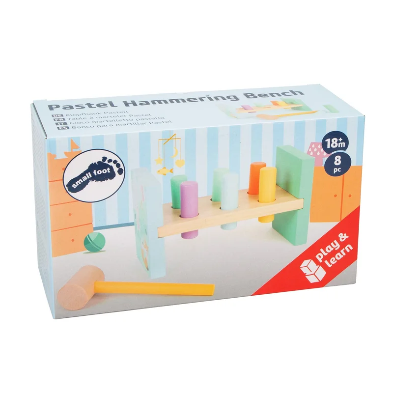 Small Foot Hammer game, wooden, pastel colours