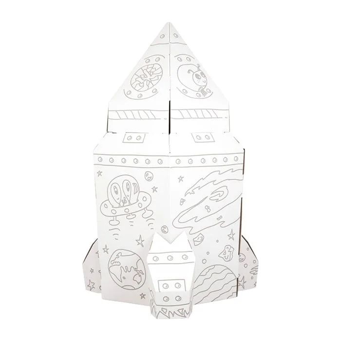 Small Foot House - Rocket for play, cardboard, 105 x 105 x 169 cm