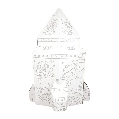 Small Foot House - Rocket for play, cardboard, 105 x 105 x 169 cm