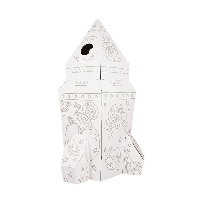 Small Foot House - Rocket for play, cardboard, 105 x 105 x 169 cm