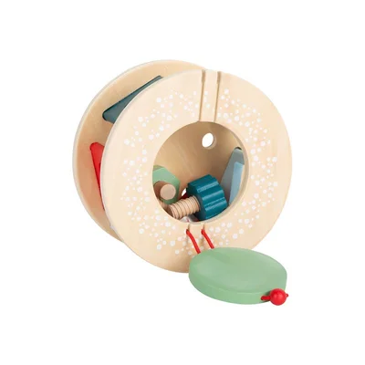 Small Foot Pull-along Toy Snail, with shape sorter, wooden