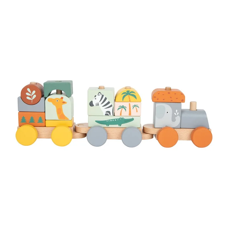 Small Foot Safari train, wooden, 16 pieces