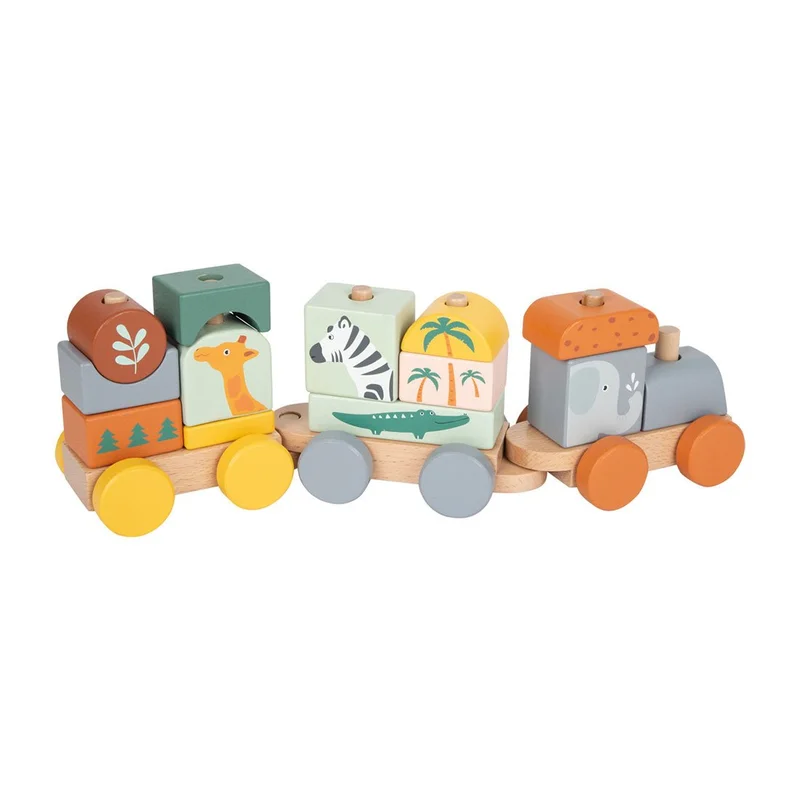 Small Foot Safari train, wooden, 16 pieces