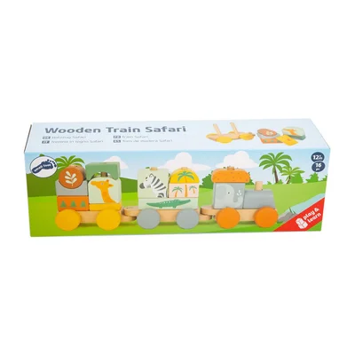 Small Foot Safari train, wooden, 16 pieces
