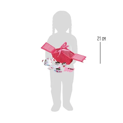 Small Foot Picnic Basket, with tea set, pink