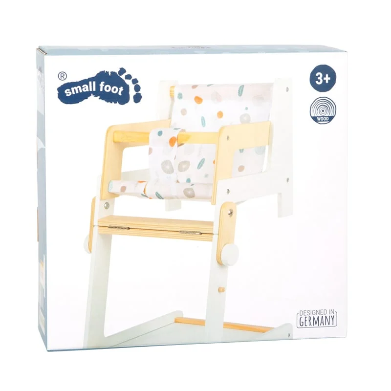 Small Foot High Chair for Dolls, wooden, 26 x 28 x 48 cm