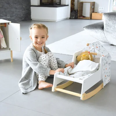Small Foot Doll Swing, wooden, 54 x 28 x 28 cm