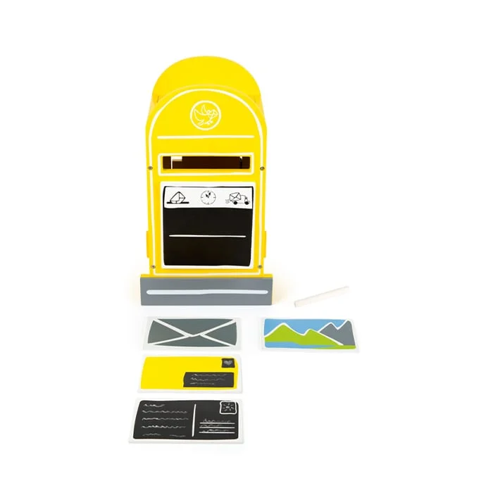 Small Foot Mailbox, wooden, with accessories, 18 x 15 x 30 cm