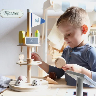 Small Foot Ice cream stand, with accessories, wooden