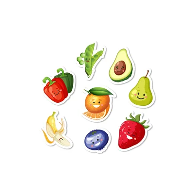 Office 1 Fruit and Vegetable Magnets Set, 27 Pieces, in Box