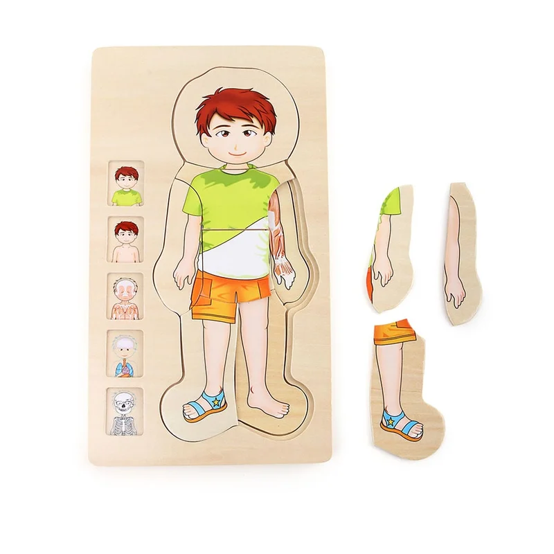Small Foot Layer Puzzle Boy’s Body, wooden, 28 pieces
