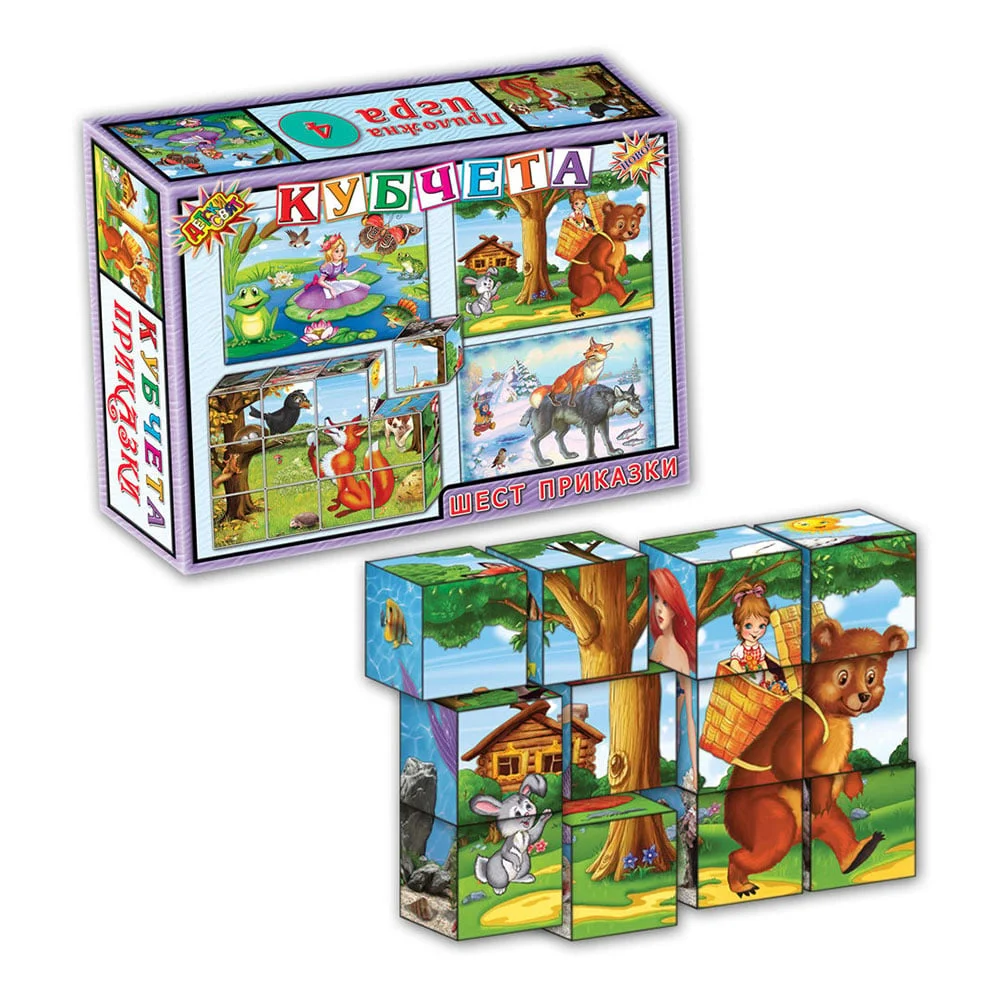 Cubes with 6 fairy tales, 12 pcs