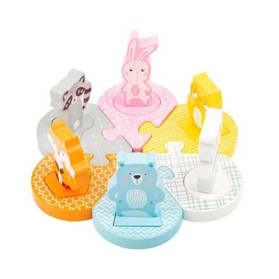 Small Foot Puzzle Animals, pastel colors, 12 pcs
