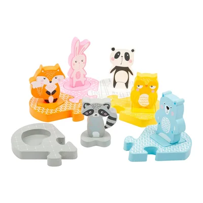 Small Foot Puzzle Animals, pastel colors, 12 pcs