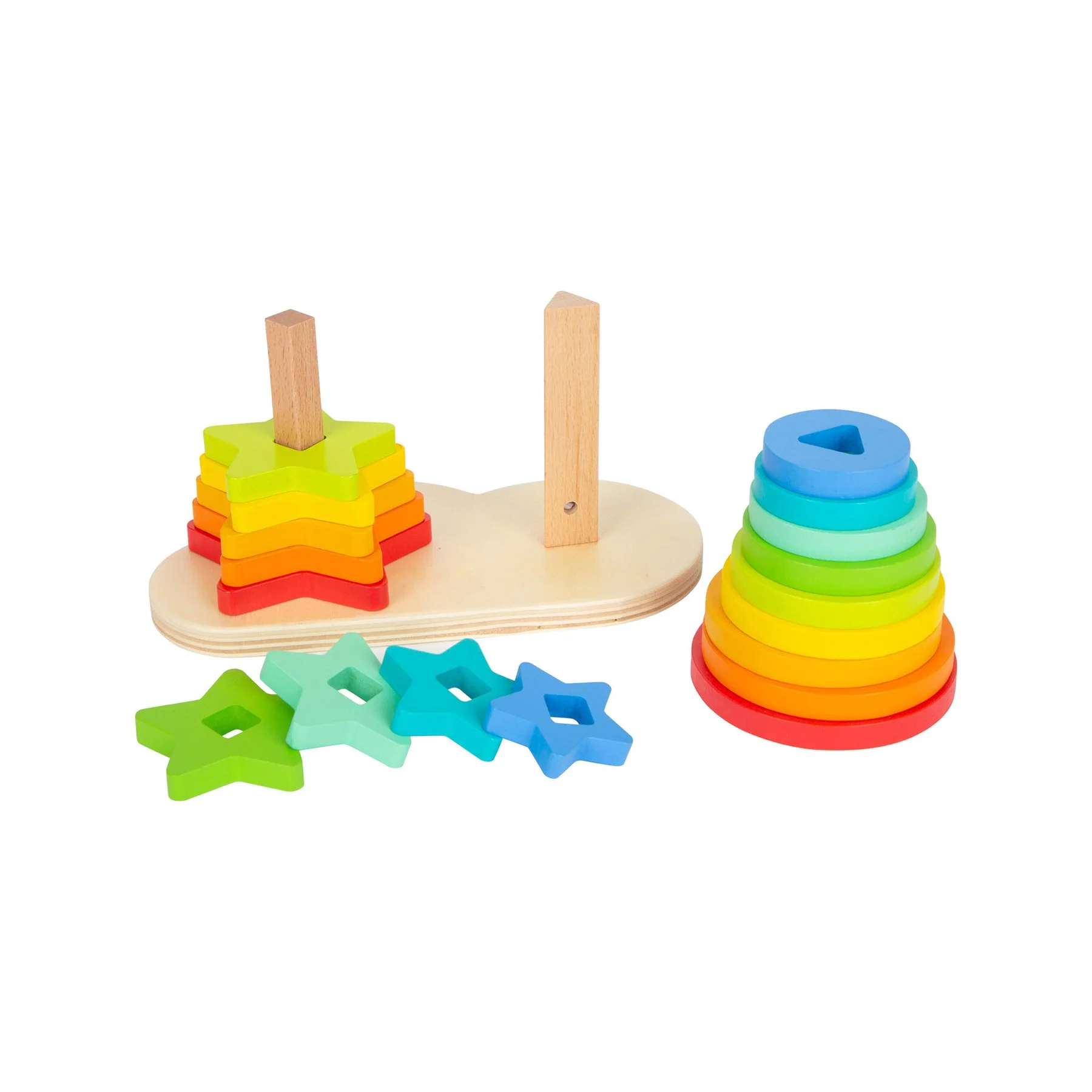 Small Foot Puzzle Rainbow, stacking, with different colours and shapes