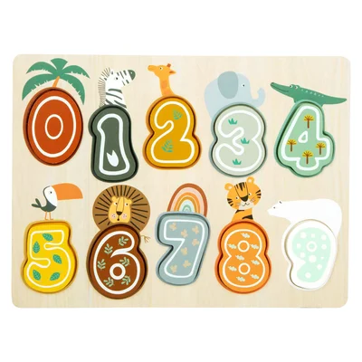 Small Foot Puzzle Safari, with numbers, wooden