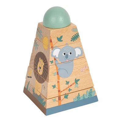 Small Foot Puzzle tower Safari, wooden, 6 pieces